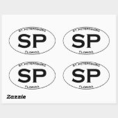 SP - St. Petersburg Florida Ovale Sticker (Vel)