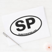 SP surfpiratensticker in de klassieke OBX-stijl Ovale Sticker (Envelop)