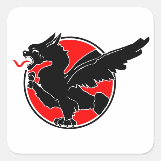 SPA 83 Squadron Black Dragon Insignia Vierkante Sticker (Voorkant)