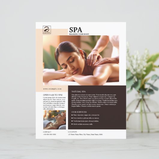 Spa and Beauty Care Service Flyer Template (Staand voorkant)