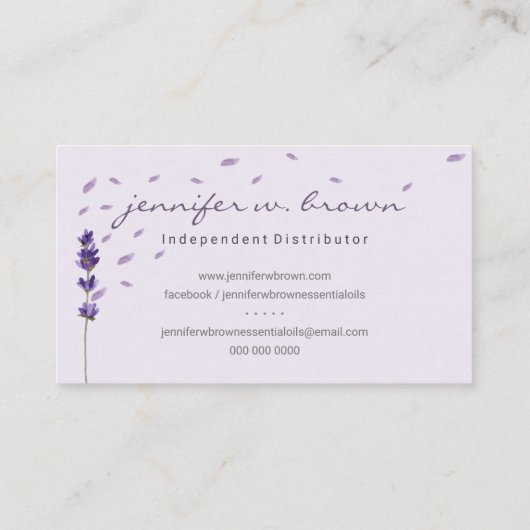 Spa Aromatherapeuhy Lavender Visitekaartje (Achterkant)