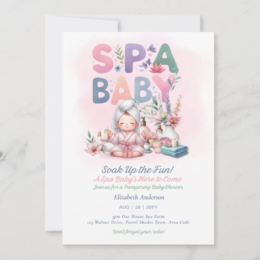 Spa Baby Borrel - Verwende Dag Roze Kaart (Voorkant)