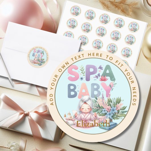 Spa Baby Shower Bedank Je Favor Goody Bag Cadeau Ronde Sticker