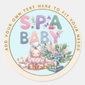 Spa Baby Shower Bedank Je Favor Goody Bag Cadeau Ronde Sticker (Voorkant)
