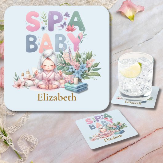 Spa Baby Shower Feest servies Kartonnen Onderzetters