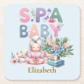 Spa Baby Shower Feest servies Kartonnen Onderzetters (Voorkant)