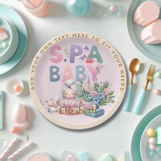 Spa Baby Shower Feestservies Papieren Bordje