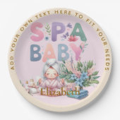 Spa Baby Shower Feestservies Papieren Bordje (Voorkant)