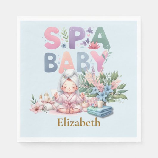 Spa Baby Shower Feestservies Servet (Voorkant)