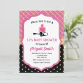 Spa Baby shower Invitation Pamper Party Kaart (Staand voorkant)