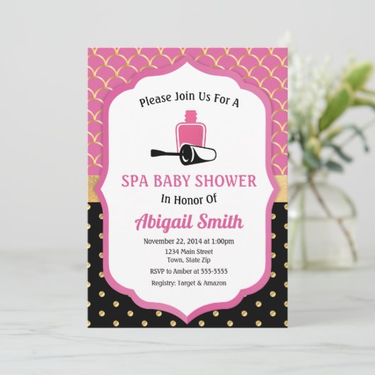 Spa Baby shower Invitation Pamper Party Kaart (Staand voorkant)