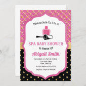 Spa Baby shower Invitation Pamper Party Kaart (Voorkant / Achterkant)