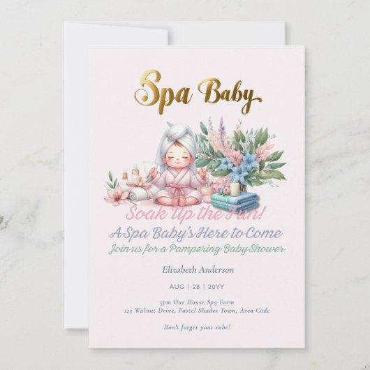 Spa Baby shower - Pamper Day Pastel Shades Kaart (Voorkant)