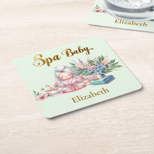 Spa Baby shower Party Dinner ware Kartonnen Onderzetters (Schuin)