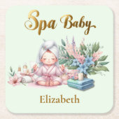 Spa Baby shower Party Dinner ware Kartonnen Onderzetters (Voorkant)