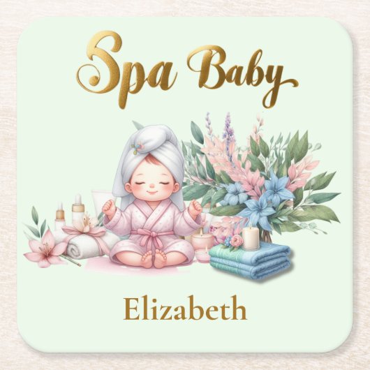 Spa Baby shower Party Dinner ware Kartonnen Onderzetters (Voorkant)