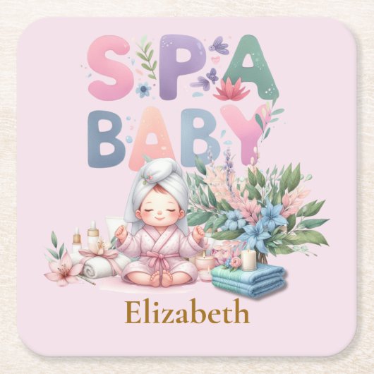 Spa Baby shower Party Dinner ware Kartonnen Onderzetters (Voorkant)