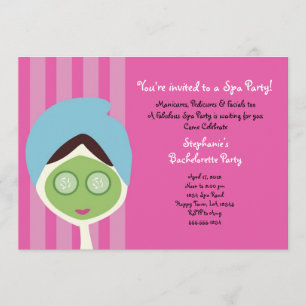 Spa Bachelorette Invitation Kaart