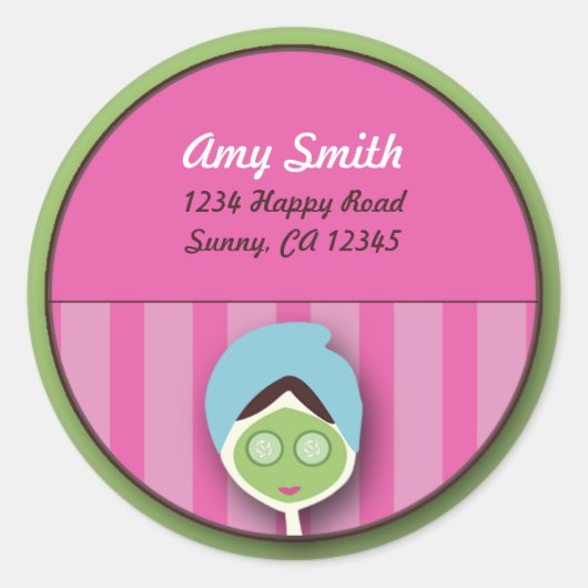 Spa Bachelorette of Verjaardagszegel Ronde Sticker (Voorkant)