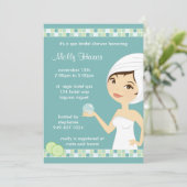 Spa Bachelorette Party Invitation Kaart (Staand voorkant)