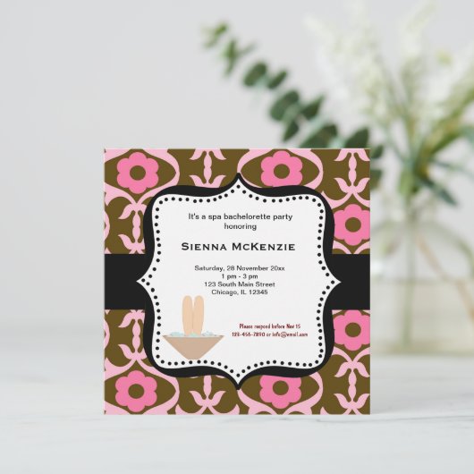 Spa Bachelorette Party Kaart (Staand voorkant)