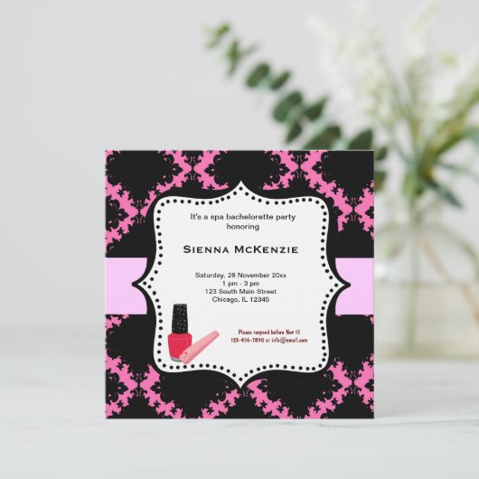 Spa Bachelorette Party Kaart (Staand voorkant)