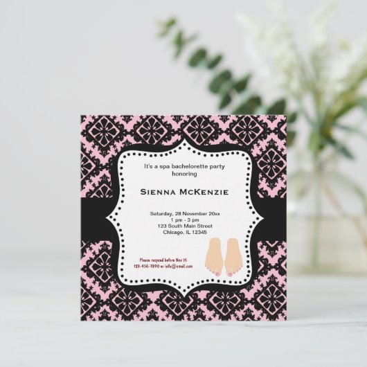 Spa Bachelorette Party Kaart (Staand voorkant)