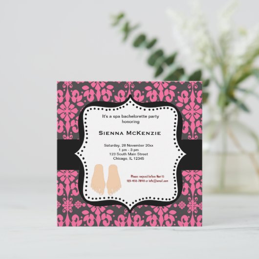 Spa Bachelorette Party Kaart (Staand voorkant)