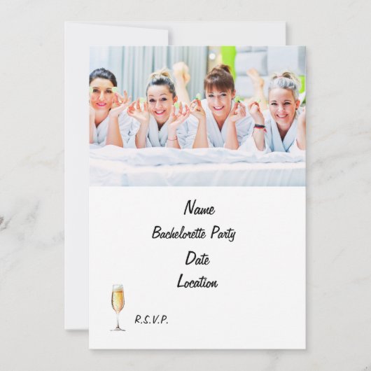 Spa Bachelorette Party Uitnodiging | Gepersonalise (Voorkant)