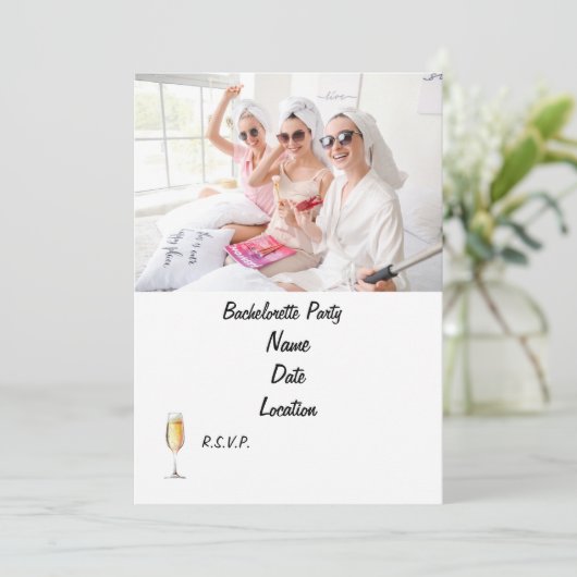 Spa Bachelorette Party Uitnodiging | Gepersonalise (Staand voorkant)