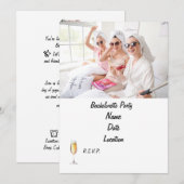 Spa Bachelorette Party Uitnodiging | Gepersonalise (Voorkant / Achterkant)