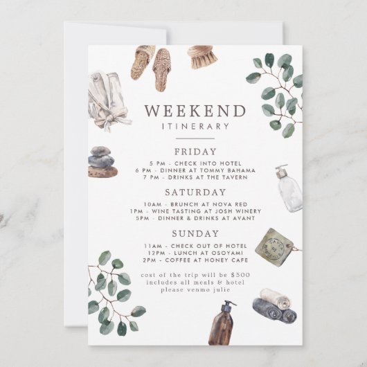 Spa Bachelorette weekend uitnodiging (Achterkant)