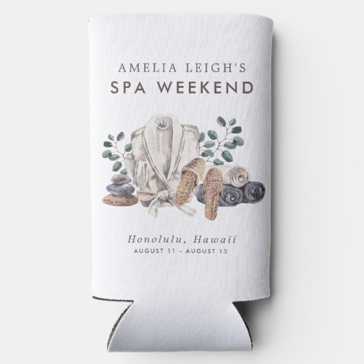 Spa Bachelorette weekend uitnodiging Seltzer Blikjeskoeler (Achterkant)