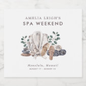 Spa Bachelorette weekend uitnodiging Sparkling Wijnetiket (Enkel label)