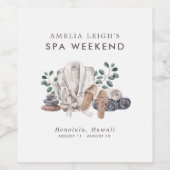 Spa Bachelorette weekend uitnodiging Wijn Etiket (Enkel label)