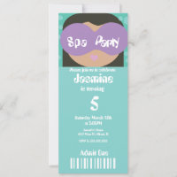 Spa Beauty Birthday Ticket Style Uitnodiging
