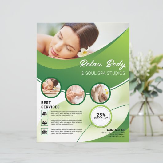 Spa & Beauty Care Salon Flyer Sjabloon (Staand voorkant)