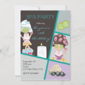 Spa Beauty Girls Salon Make-up Party Uitnodiging (Voorkant)