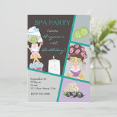 Spa Beauty Girls Salon Make-up Party Uitnodiging (Staand voorkant)