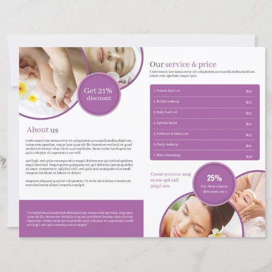 Spa & Beauty Salon Brochure Sjabloon (Achterkant)