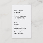 Spa Beauty Salon Visitekaartje (Achterkant)