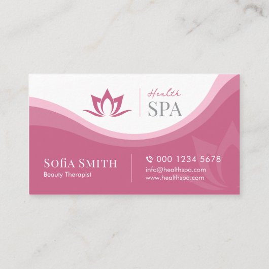 Spa, Beauty Therapist, Body Massage Spa Visitekaartje (Achterkant)