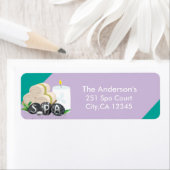 Spa Beauty Verjaardagsfeestadreslabel Etiket (Insitu)