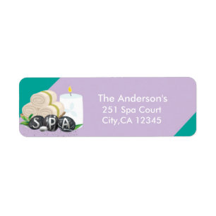 Spa Beauty Verjaardagsfeestadreslabel Etiket