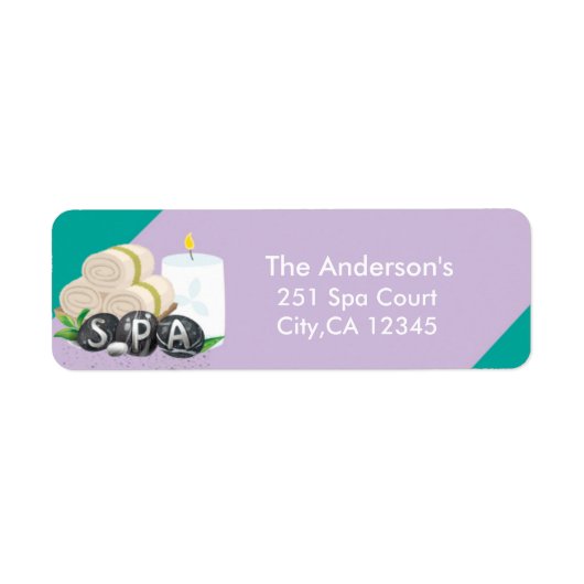 Spa Beauty Verjaardagsfeestadreslabel Etiket (Voorkant)