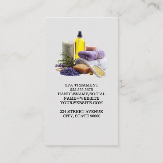 spa-behandeling | Aroma Bad Zout en oliën Visitekaartje (Achterkant)