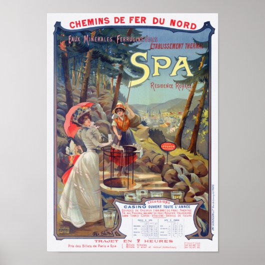 Spa België  Poster spoorweg 1900 (Voorkant)