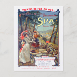 Spa België  Poster spoorweg 1900 Briefkaart