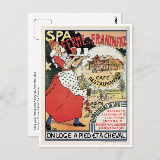  Spa Belgium Café restaurant ad Briefkaart (Voorkant / Achterkant)