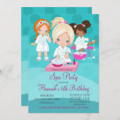 Spa Birthday Invitation for Girls Kaart (Voorkant / Achterkant)